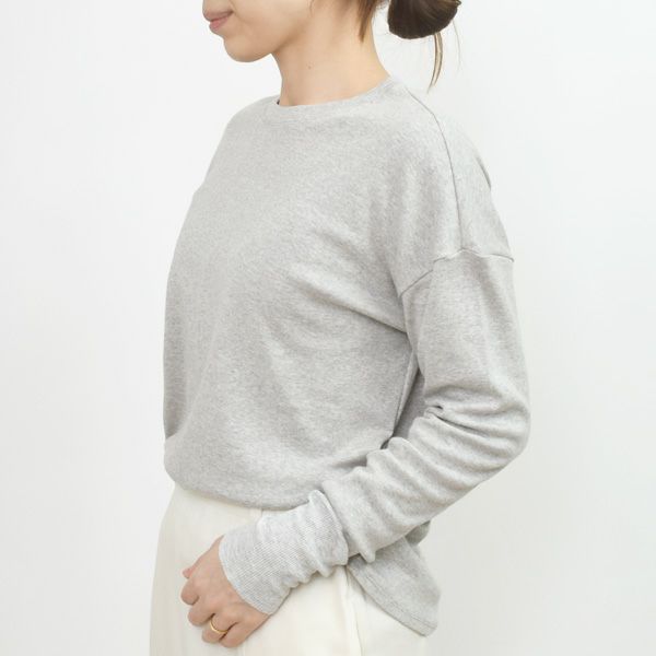 オーガニックコットン 長めリブ袖プルオーバー
