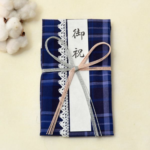 オーガニックコットンのハンカチで出来たご祝儀袋 花結び