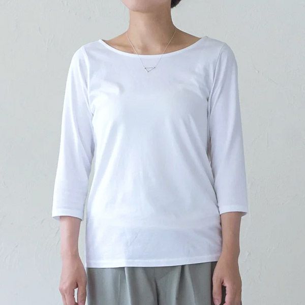 オーガニックコットン ボートネックトップ