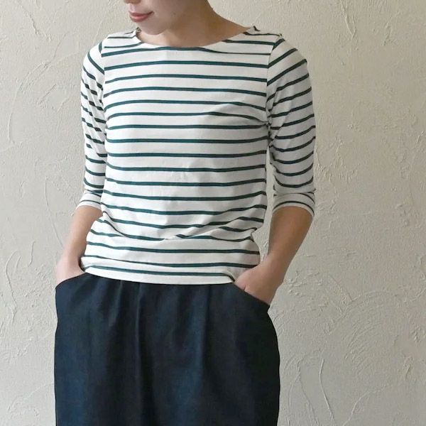 オーガニックコットン ボートネックトップ