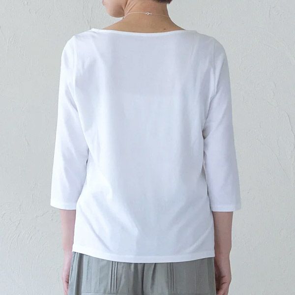 オーガニックコットン ボートネックトップ