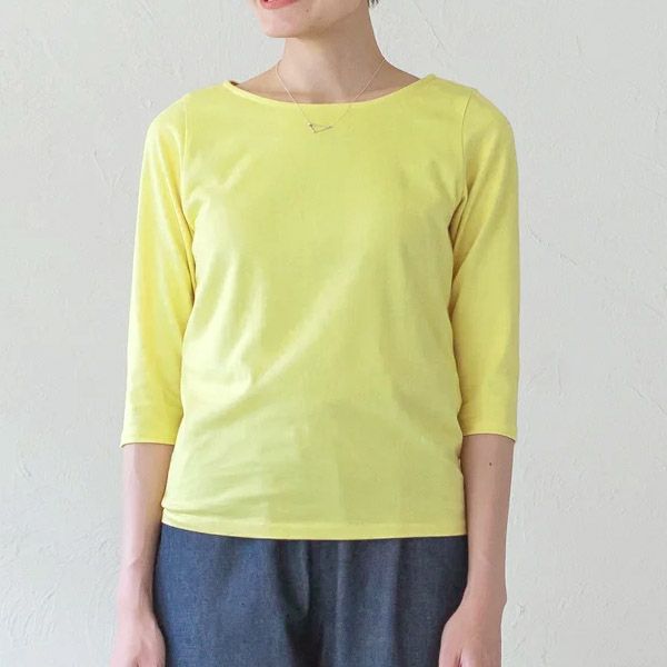 オーガニックコットン ボートネックトップ