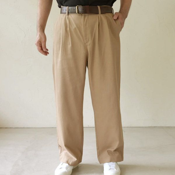 オーガニックコットン メンズツイルストレートパンツ