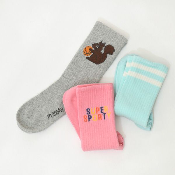 オーガニックコットン キッズソックスSUPER SPORTY3足組