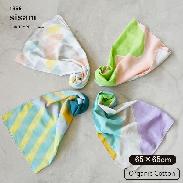 オーガニックコットン 手織ラクガキスカーフ