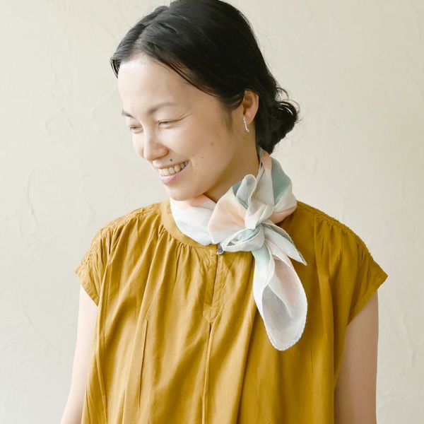 オーガニックコットン 手織ラクガキスカーフ