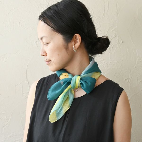 オーガニックコットン 手織ラクガキスカーフ