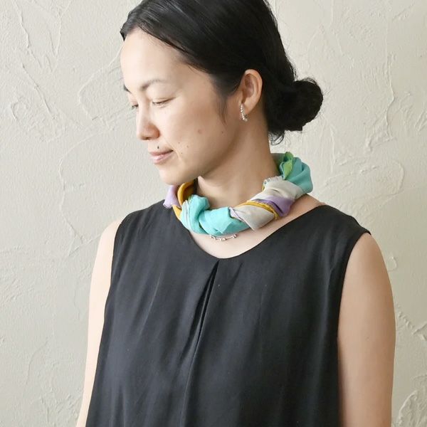 オーガニックコットン 手織ラクガキスカーフ