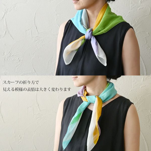 オーガニックコットン 手織ラクガキスカーフ