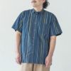 オーガニックコットン メンズチソウストライプシャツ(半袖)
