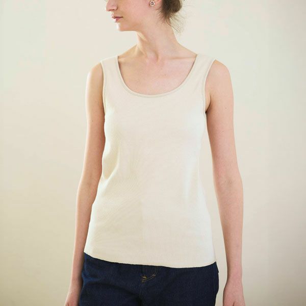 オーガニックコットン スパンリブカップ付きタンクトップ