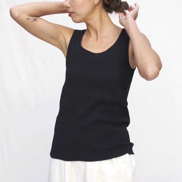 オーガニックコットン スパンリブカップ付きタンクトップ