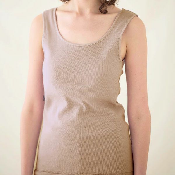 オーガニックコットン スパンリブカップ付きタンクトップ