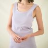 オーガニックコットン スパンリブカップ付きタンクトップ