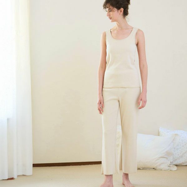 オーガニックコットン スパンリブカップ付きタンクトップ