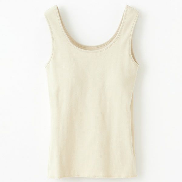 オーガニックコットン スパンリブカップ付きタンクトップ