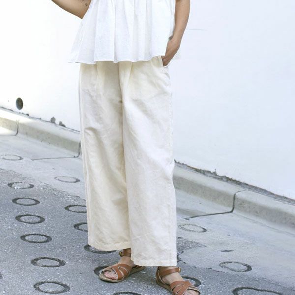 オーガニックコットン＆リネン ベーシックパンツ