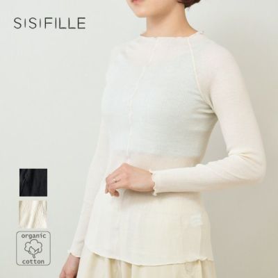 オーガニックコットン シアーモックネックトップ AMELIA