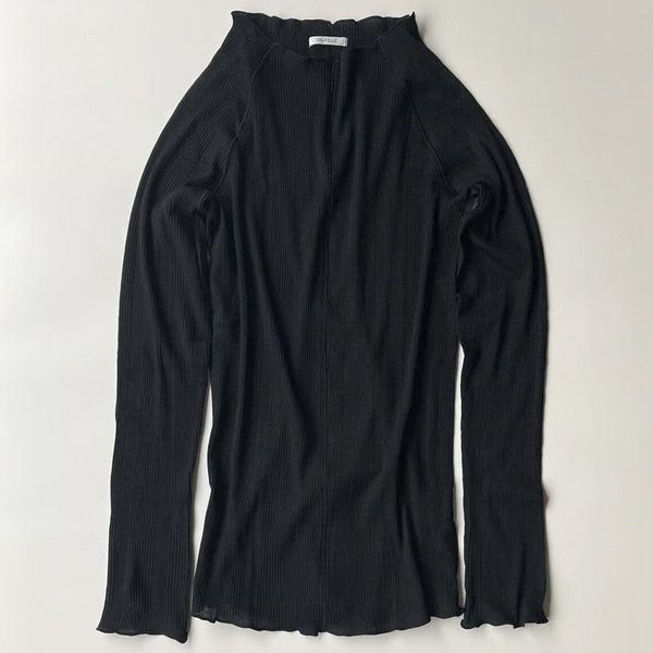 オーガニックコットン シアーモックネックトップ AMELIA