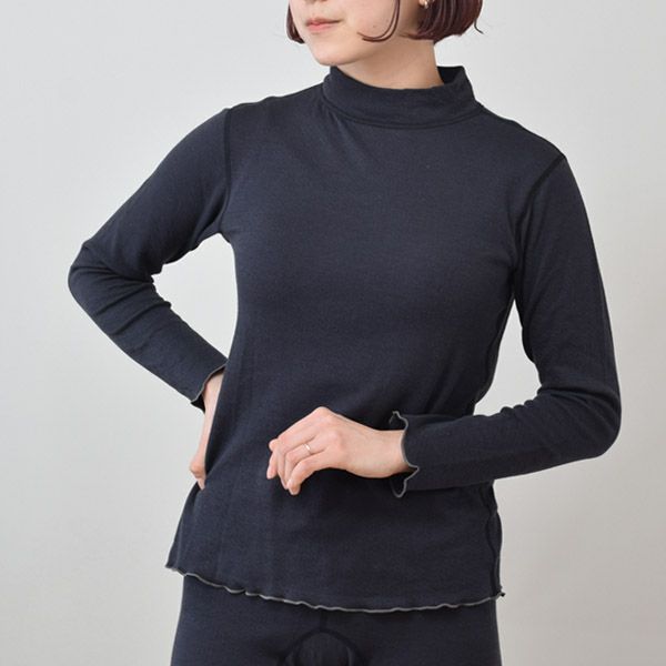 オーガニックコットン マシュマロタッチハイネックトップ MAE