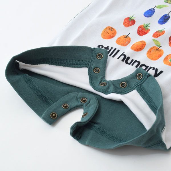 オーガニックコットン ベビーノースリーブロンパース はらぺこあおむし