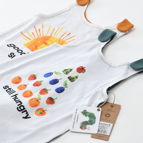 オーガニックコットン ベビーノースリーブロンパース はらぺこあおむし