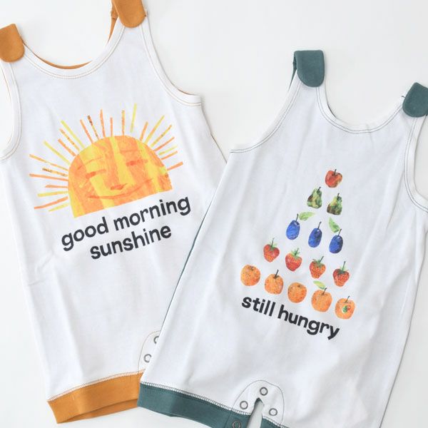 オーガニックコットン ベビーノースリーブロンパース はらぺこあおむし