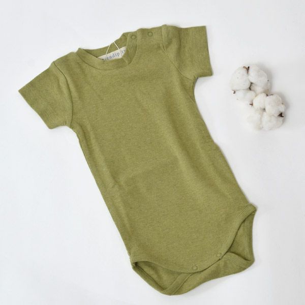オーガニックコットン ベビーフライスボディスーツ（半袖）