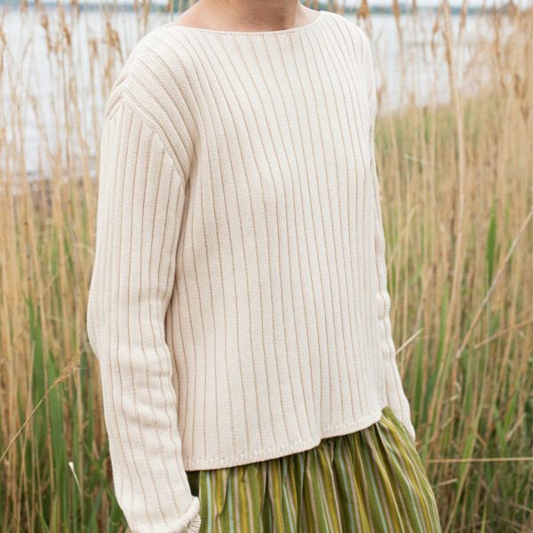 オーガニックコットン ワイドリブボクシーニット