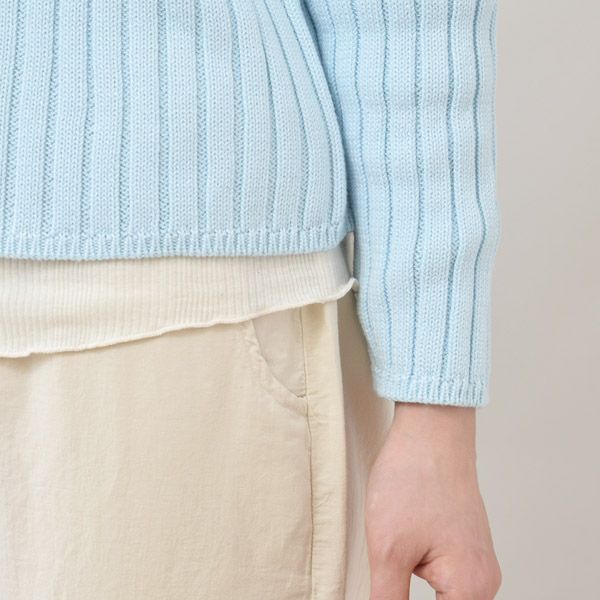 オーガニックコットン ワイドリブボクシーニット