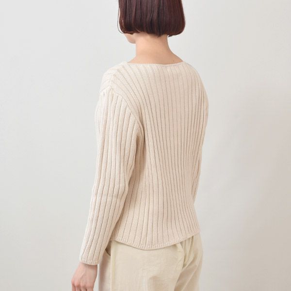 オーガニックコットン ワイドリブボクシーニット