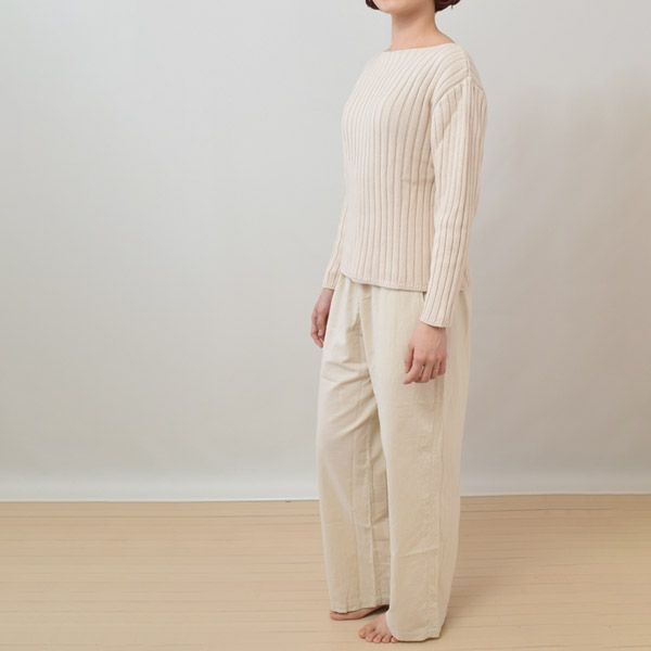 オーガニックコットン ワイドリブボクシーニット