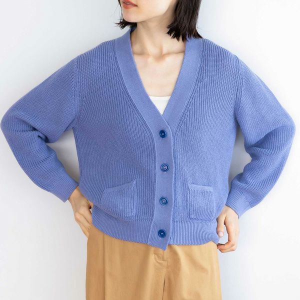 オーガニックコットン ニットタック編みカーディガン