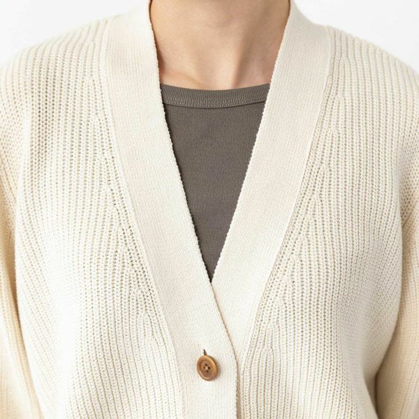 オーガニックコットン ニットタック編みカーディガン