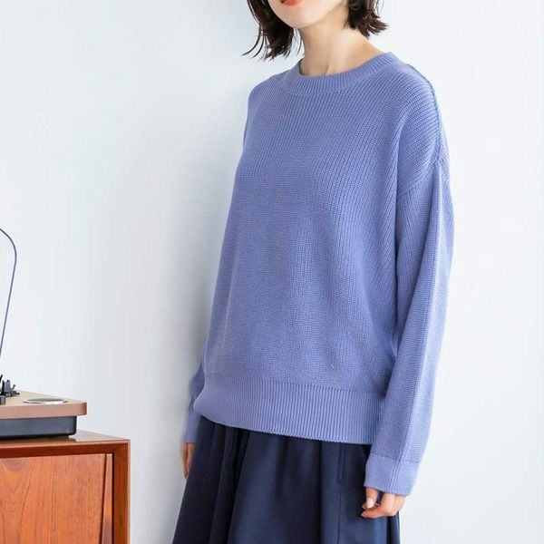 オーガニックコットン ニットタック編みプルオーバー