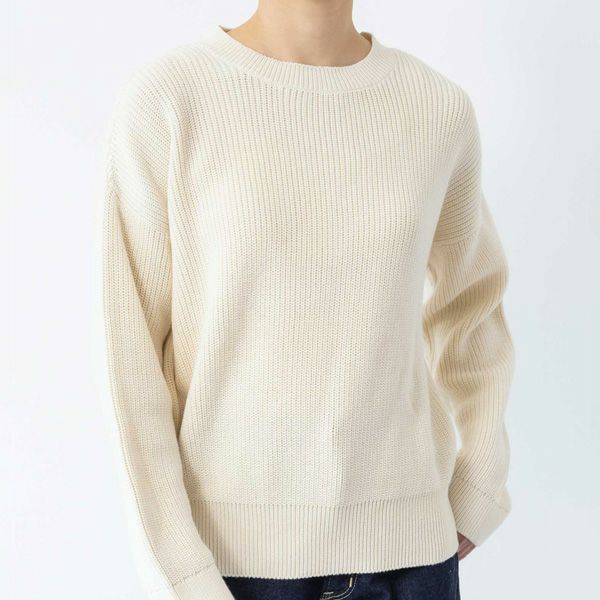 オーガニックコットン ニットタック編みプルオーバー