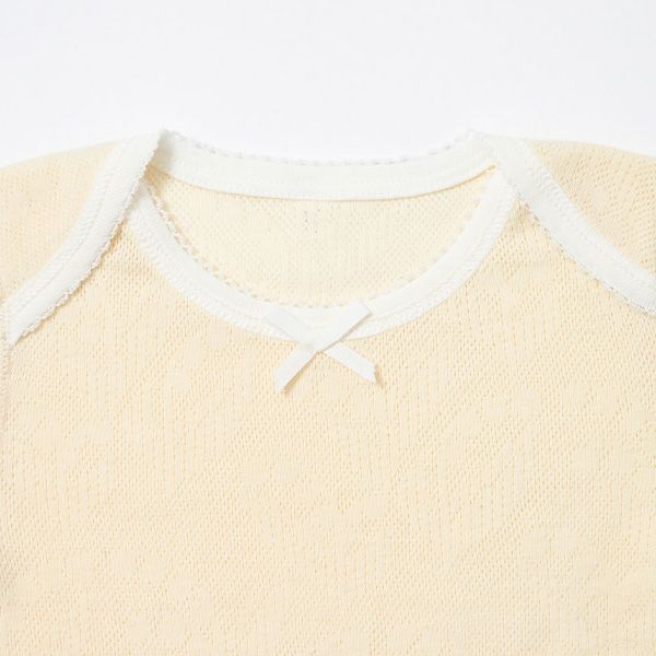 オーガニックコットン ベビースズランメッシュ半袖グレコ