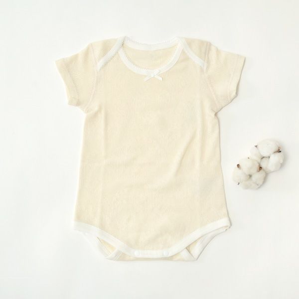 オーガニックコットン ベビースズランメッシュ半袖グレコ