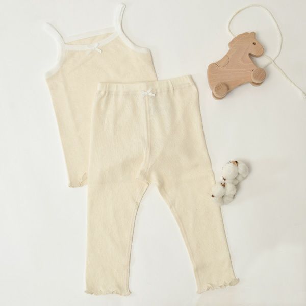 オーガニックコットン ベビースズランメッシュレギンス