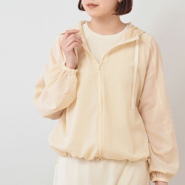 オーガニックコットン チリメンジップアップパーカー