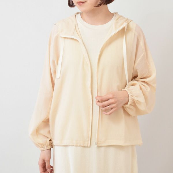 オーガニックコットン チリメンジップアップパーカー