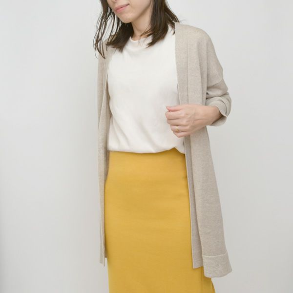 オーガニックコットン＆リネン ロングカーデ