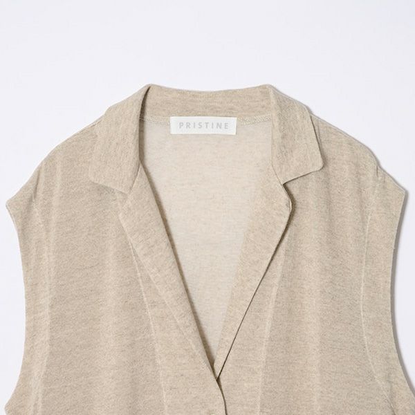 オーガニックコットン＆リネン プレーティング天竺ロングジレ