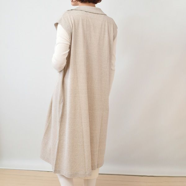 オーガニックコットン＆リネン プレーティング天竺ロングジレ