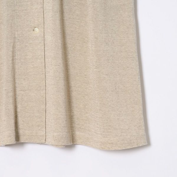 オーガニックコットン＆リネン プレーティング天竺ロングジレ