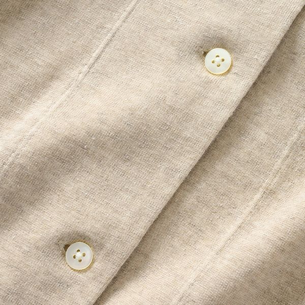 オーガニックコットン＆リネン プレーティング天竺ロングジレ