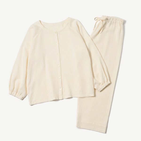オーガニックコットン 変わりガーゼパフスリーブパジャマ