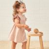 オーガニックコットン ベビーフリル袖ドレス&ブルマ