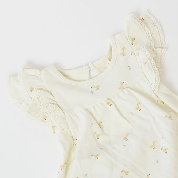 オーガニックコットン ベビーフリル袖ドレス&ブルマ
