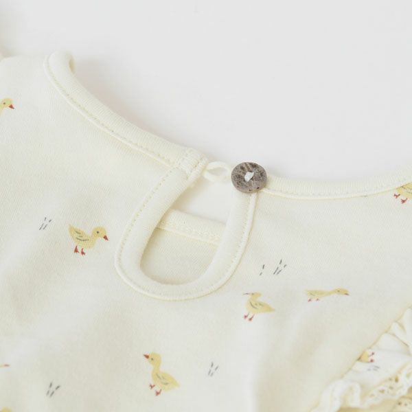 オーガニックコットン ベビーフリル袖ドレス&ブルマ